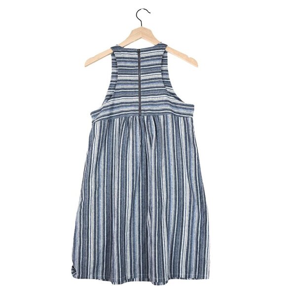 THML Embroidered Striped Sleeveless Dress Size S Navy Multi Floral Boho Festival - Picture 2 of 6